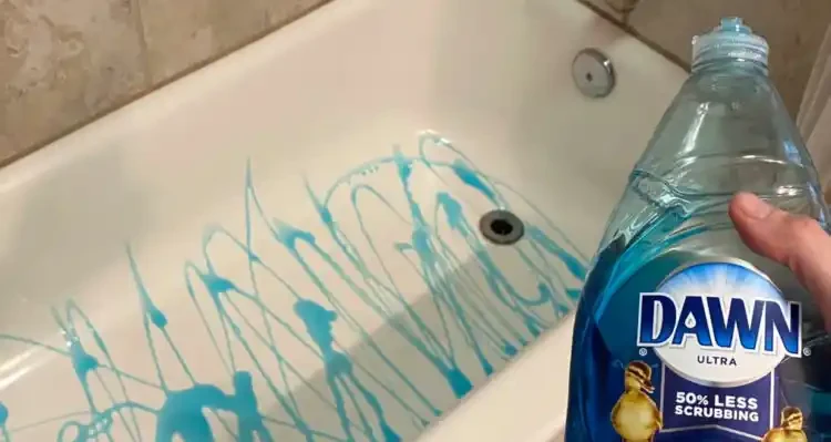 Use A Dish Soap And A Broom To Clean Up Your Bathtub